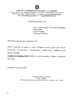 Sciopero 12 Dicembre 2014 - Istituto Comprensivo Galileo Galilei