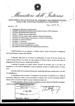 Interno Bando Political Officer - Federazione UGL