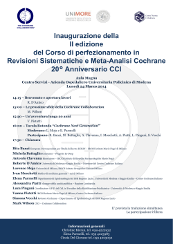 Programma 24 marzo - Centro Cochrane Italiano