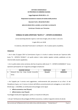 verbale di gara apertura “busta c” – offerta economica