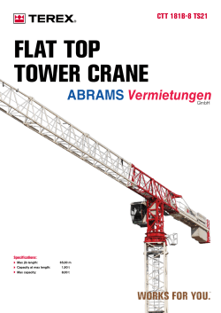 Flat top tower crane - Abrams Vermietungen GmbH