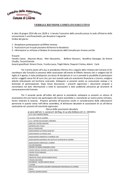 VERBALE RIUNIONE COMITATO ESECUTIVO