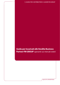 Guida per Incaricati alle Vendite Business Partner FM GROUP