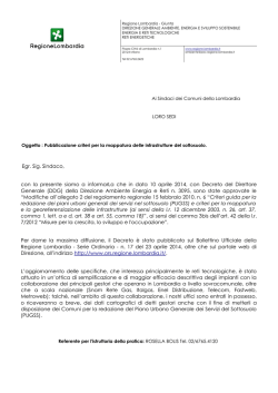 Egr. Sig. Sindaco, con la presente siamo a