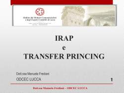 IRAP e TRANSFER PRINCING - Associazione degli Industriali della