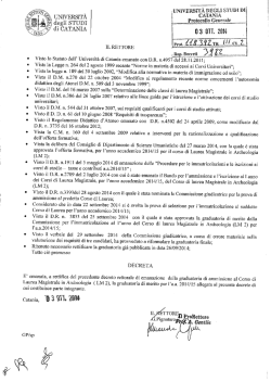 Graduatoria rettificata - Universit&agrave; degli Studi di Catania