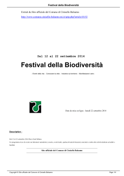 Festival della Biodiversità - Comune di Cinisello Balsamo