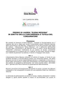 Associazione Elena Messina - Premio di Laurea "Elena Messina"