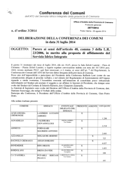 Parere in merito alla proposta di affidamento del Servizio