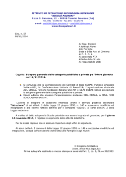 sciopero del 14.11.2014