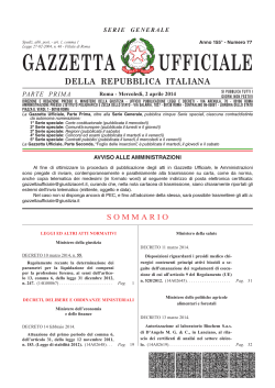 Gazzetta Ufficiale – 2 aprile 2014: nuovi parametri