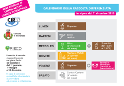calendario di raccolta differenziata per le utenze