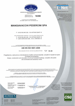 ISO 9001 - Mangiavacchi Pedercini