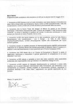 Il programma della lista di Mario Bellini