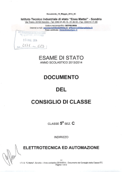 ESAME DI STATO DOCUMENTO DEL CONSIGLIO