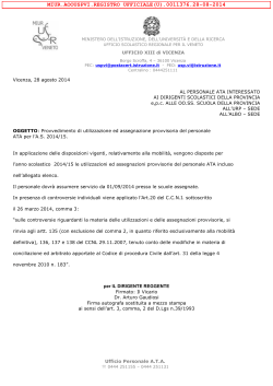 Pubblic assegn utilizz 2014 - Vicenza – Ufficio Scolastico Territoriale