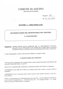 determina n. 99/2014 approvazione ruoli ordinari per la riscossione