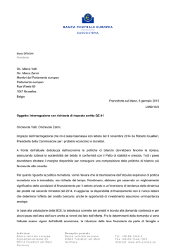Oggetto: Interrogazione con richiesta di risposta scritta QZ-41
