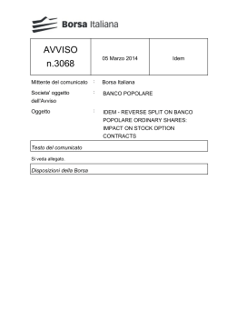 AVVISO n.3068 - Borsa Italiana