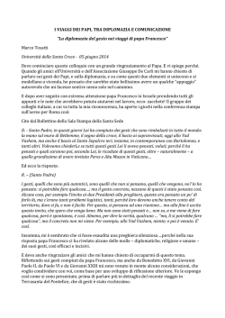 diplomazia del gesto nei viaggi di papa Francesco