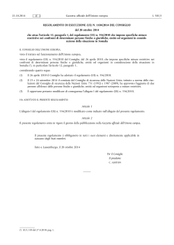REGOLAMENTO DI ESECUZIONE (UE) N. 1104/•2014 DEL