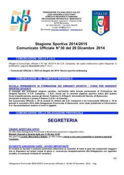 C.U. n. 30 - FIGC