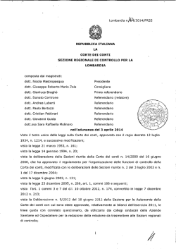 Deliberazione Lombardia n.164 del 15.04.2014