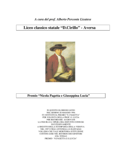 Il premio N. e G. Pagetta nel liceo classico D.Cirillo