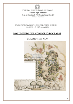 DOCUMENTO DEL CONSIGLIO DI CLASSE CLASSE V sez. ACY