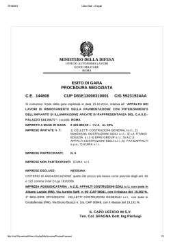 Esito di gara - Ministero della Difesa