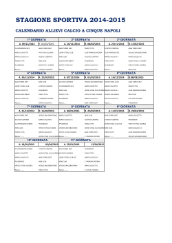 CALENDARIO ALLIEVI C5 2014.2015