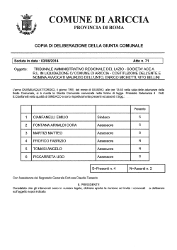 PROVINCIA DI ROMA - Comune di Ariccia