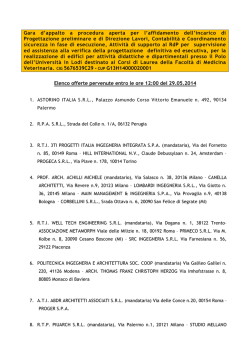 Elenco offerte pervenute entro le ore 12 del 29.05.2014