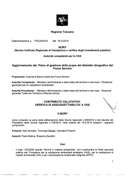 Determinazione n. 7/SCA/2014 - Autorità di Bacino del fiume Serchio