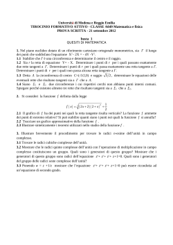 A049 - Tracce prova scritta - Università degli studi di Modena e