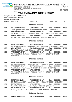 CALENDARIO DEFINITIVO - Federazione Italiana Pallacanestro