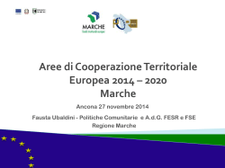 Aree di Cooperazione Territoriale Europea 2014