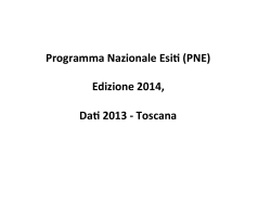 Programma Nazionale Esiti (PNE) Edizione 2014, Dati 2013