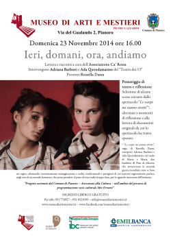 Ieri, domani, ora - Museo di Arti e Mestieri Pietro Lazzarini