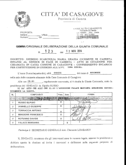 Deliberazione Giunta Comunale n. 123 - 2014