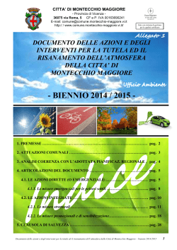 biennio 2014 / 2015 - Comune Di Montecchio Maggiore