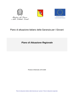 Piano di attuazione regionale Garanzia Giovani