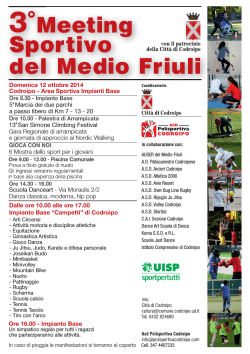 Meeting_Sportivo :Programma 2014 - Proloco del Friuli Venezia Giulia