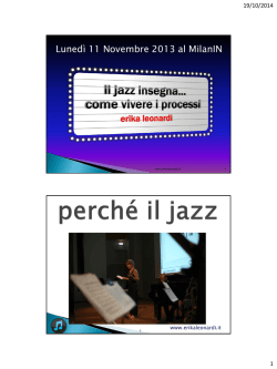 Il Jazz insegna... come vivere i processi