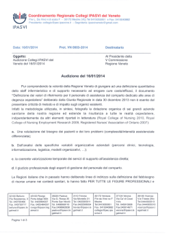 Documento presentato alla V° Commissione