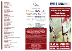 Il futuro della medicina trasfusionale - brochure