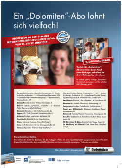 Ein &bdquo;Dolomiten&rdquo;-Abo lohnt sich vielfach!