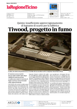 Tiwood, progetto in fumo - Task Force Wald + Holz + Energie