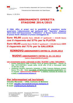 Operetta 2014-2015 - Cral Comune di Bolzano