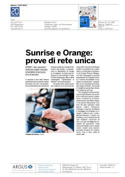 Sunrise e Orange: prove di rete unica